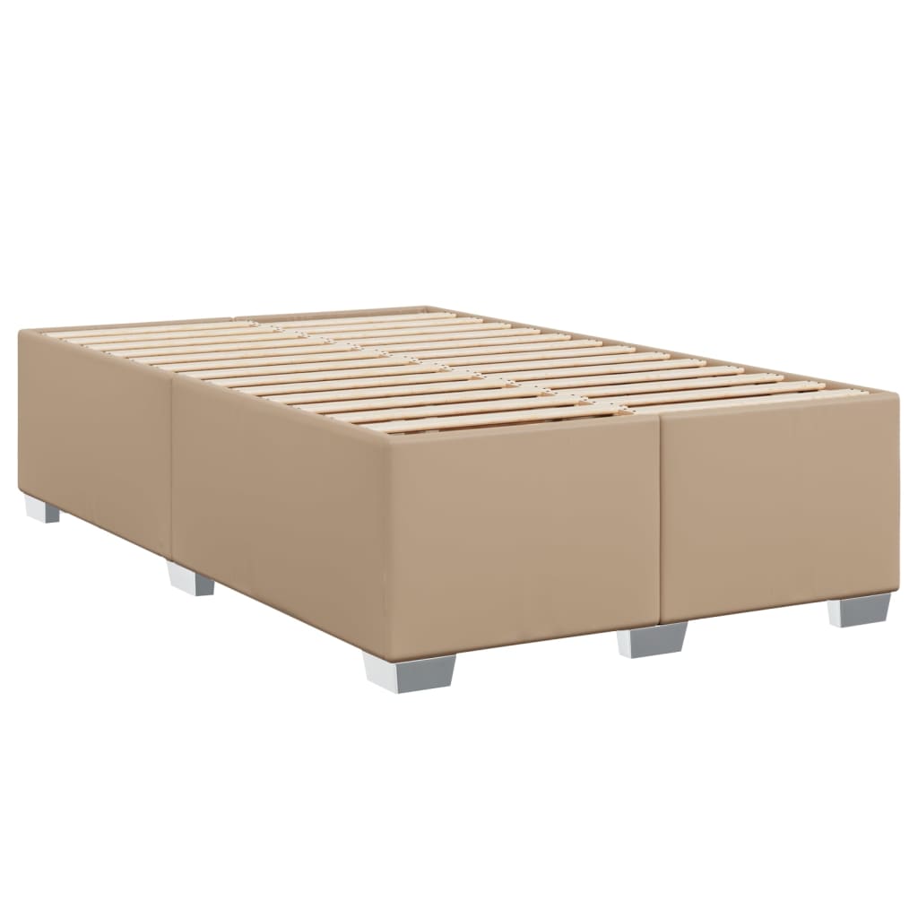 vidaXL Κρεβάτι Boxspring με Στρώμα Καπουτσίνο 120x200εκ.από Συνθ.Δέρμα