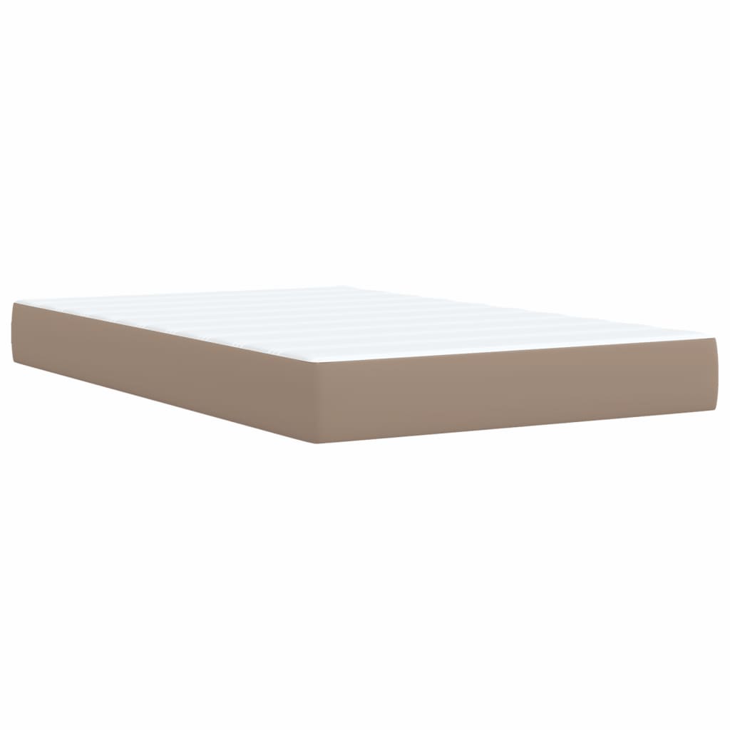 vidaXL Κρεβάτι Boxspring με Στρώμα Καπουτσίνο 120x200εκ.από Συνθ.Δέρμα