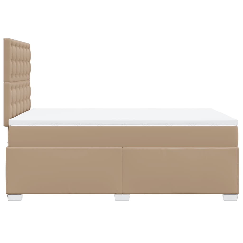 vidaXL Κρεβάτι Boxspring με Στρώμα Καπουτσίνο 120x200εκ.από Συνθ.Δέρμα