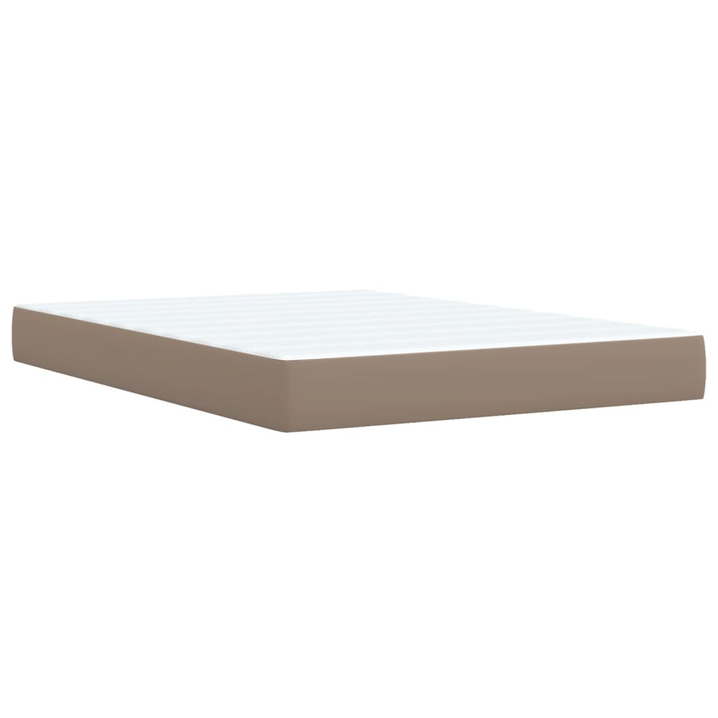 vidaXL Κρεβάτι Boxspring με Στρώμα Καπουτσίνο 140x200εκ.από Συνθ.Δέρμα