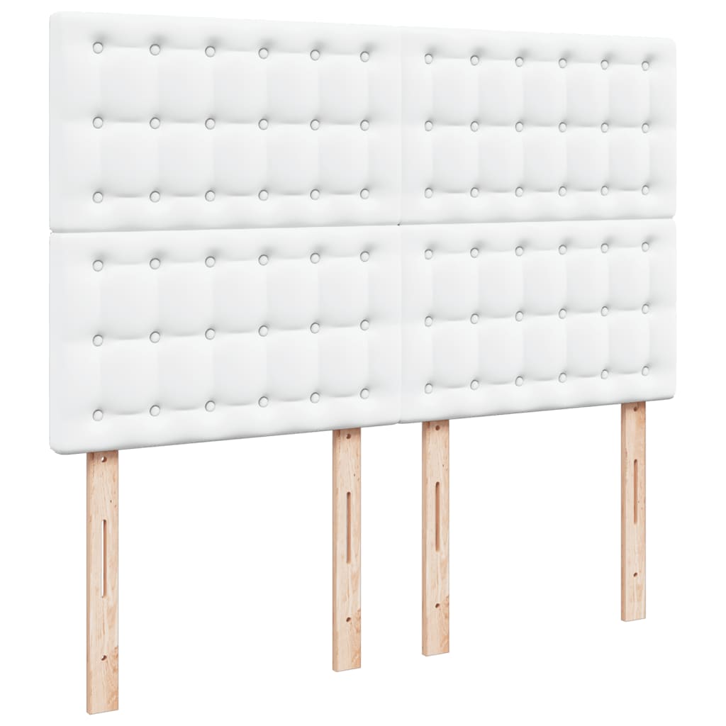 vidaXL Κρεβάτι Boxspring με Στρώμα Λευκό 160x200εκ.από Συνθετικό Δέρμα