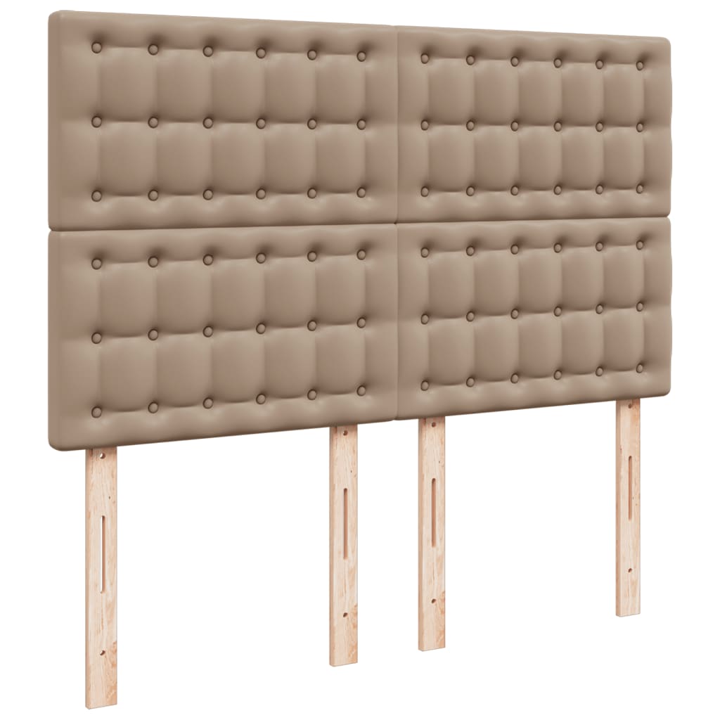 vidaXL Κρεβάτι Boxspring με Στρώμα Καπουτσίνο 160x200εκ.από Συνθ.Δέρμα