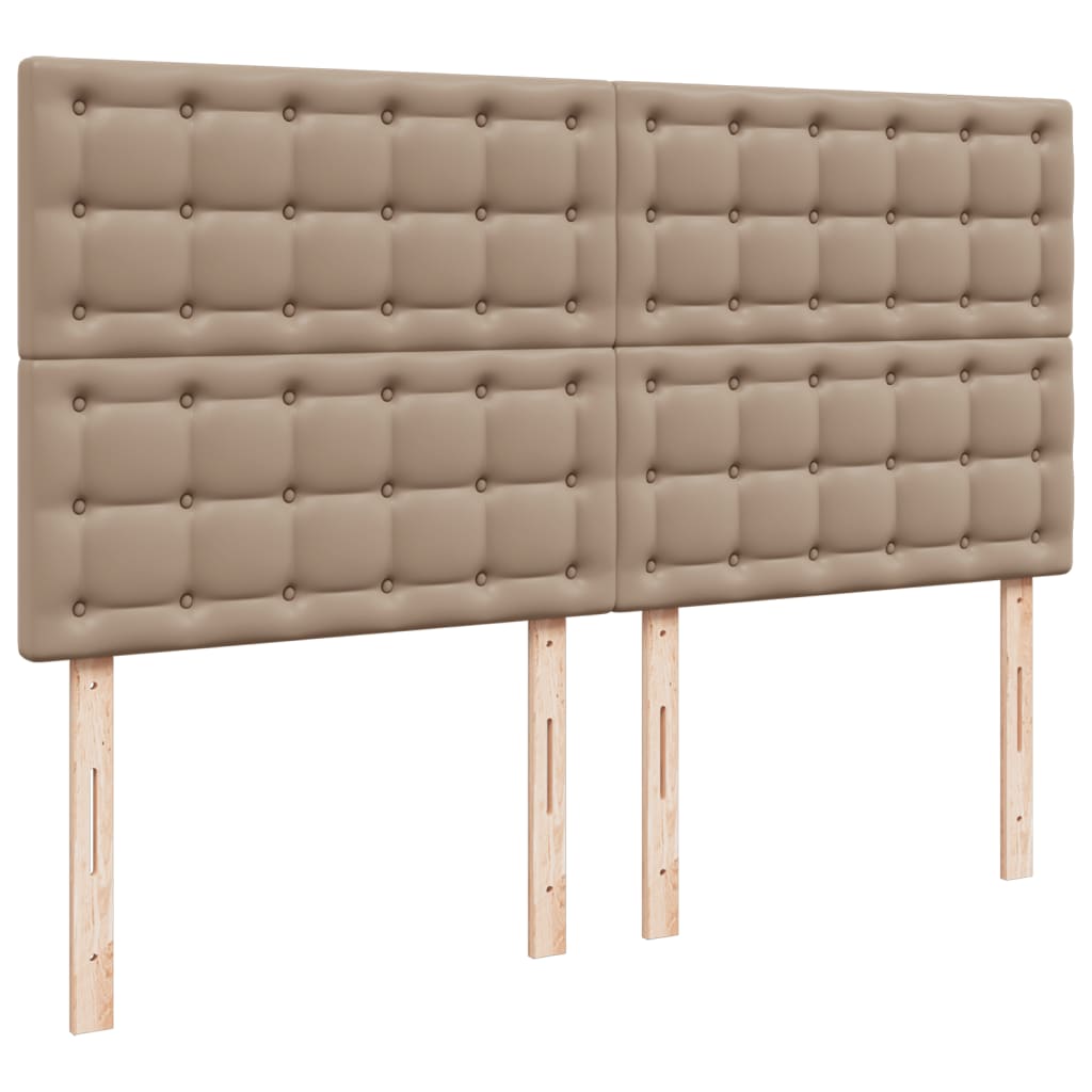 vidaXL Κρεβάτι Boxspring με Στρώμα Καπουτσίνο 200x200εκ.από Συνθ.Δέρμα