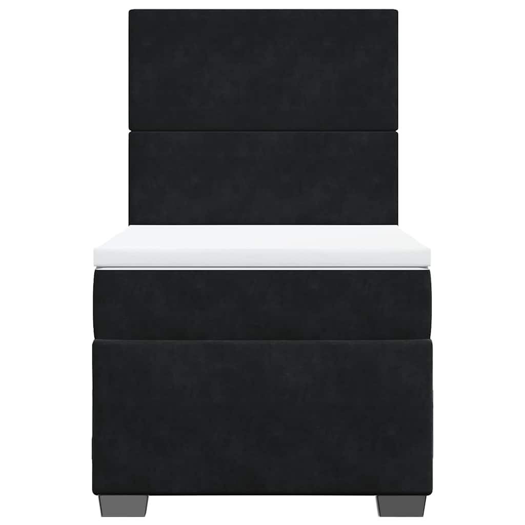 vidaXL Κρεβάτι Boxspring με Στρώμα Μαύρο 80 x 200 εκ. Βελούδινο