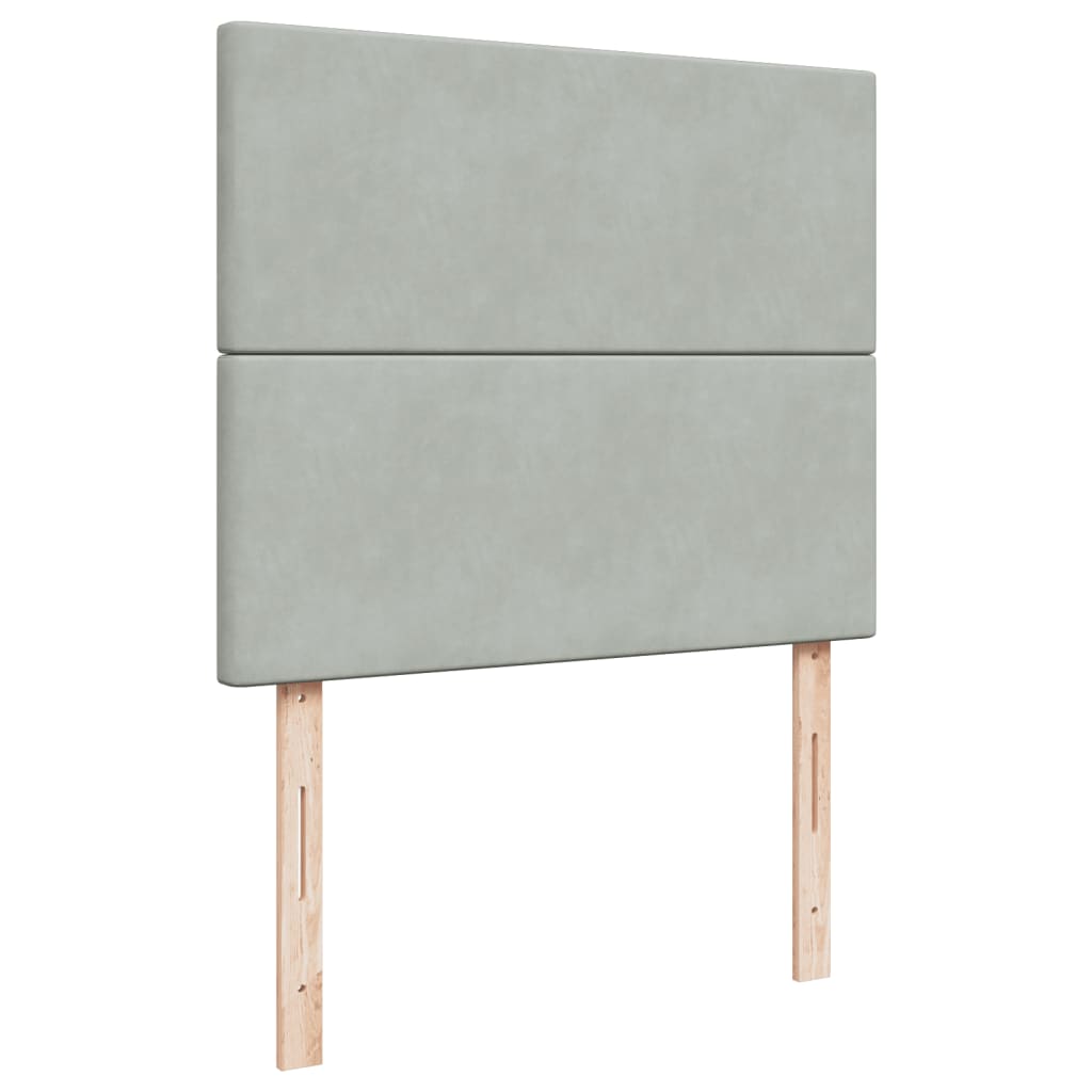 vidaXL Κρεβάτι Boxspring με Στρώμα Ανοιχτό Γκρι 120x190 εκ. Βελούδινο