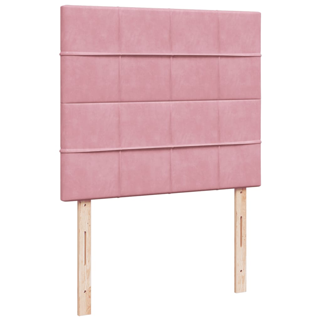 vidaXL Κρεβάτι Boxspring με Στρώμα Ροζ 120x190 εκ. Βελούδινο