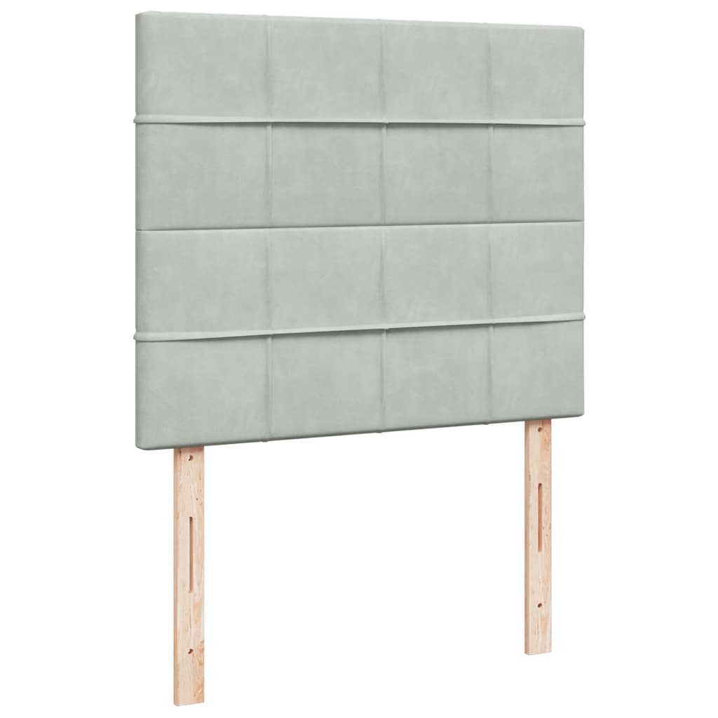 vidaXL Κρεβάτι Boxspring με Στρώμα Ανοιχτό Γκρι 120x200 εκ. Βελούδινο