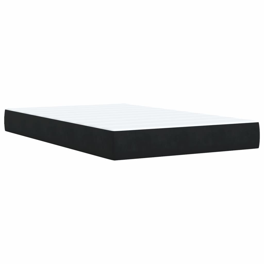 vidaXL Κρεβάτι Boxspring με Στρώμα Μαύρο 120 x 200 εκ. Βελούδινο