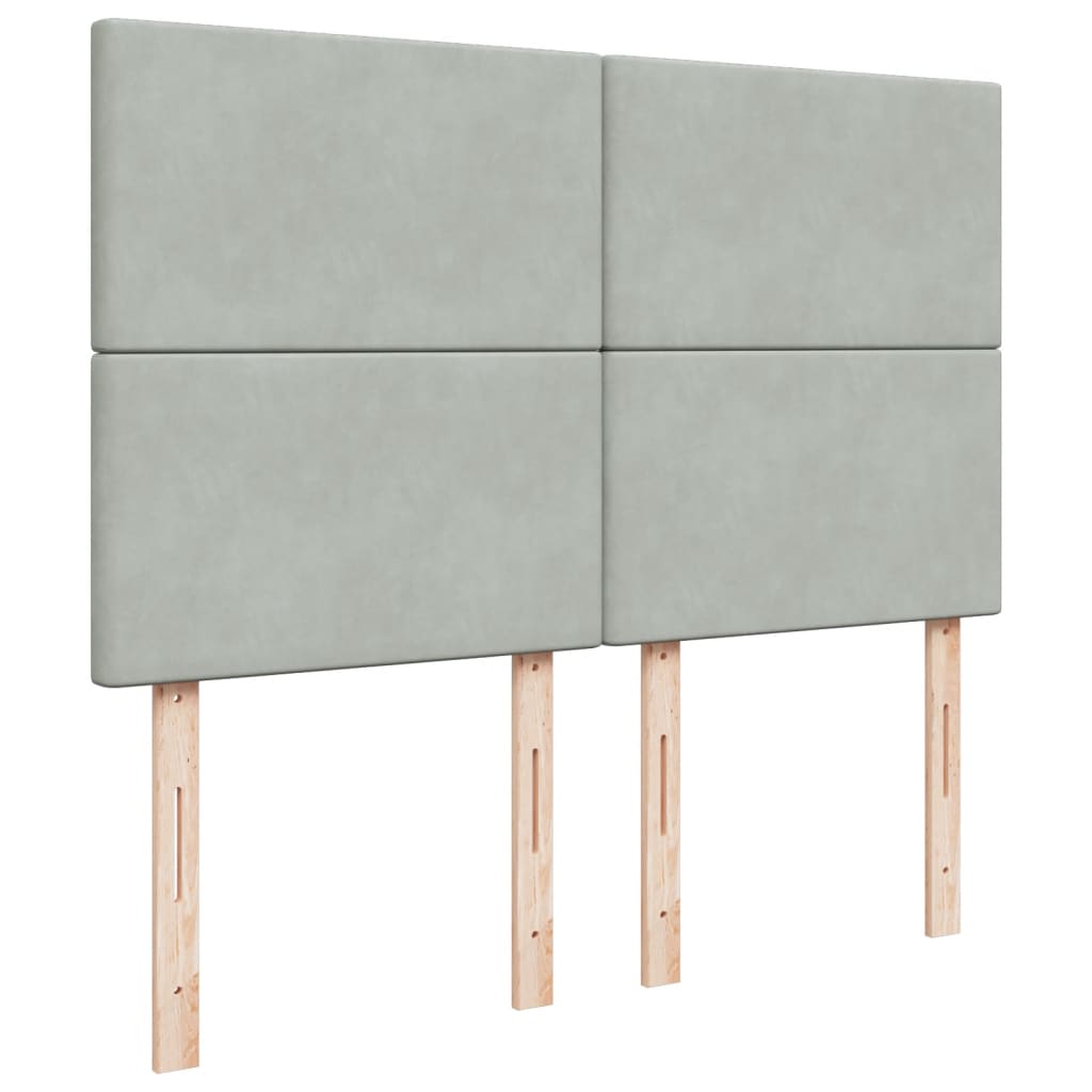 vidaXL Κρεβάτι Boxspring με Στρώμα Ανοιχτό Γκρι 160x200 εκ. Βελούδινο