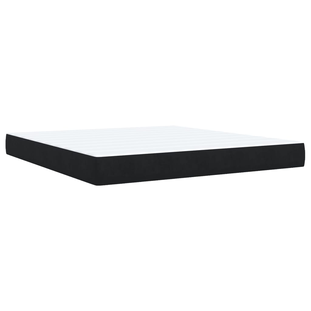 vidaXL Κρεβάτι Boxspring με Στρώμα Μαύρο 180x200 εκ. Βελούδινο