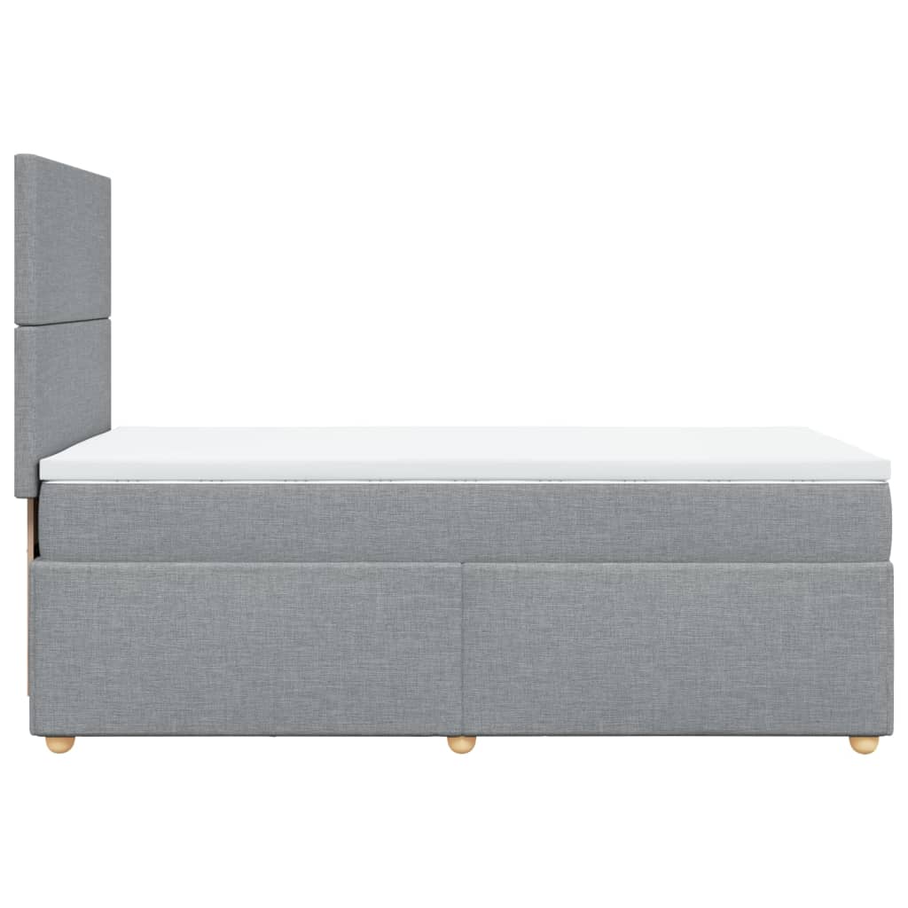 vidaXL Κρεβάτι Boxspring με Στρώμα Ανοιχτό Γκρι 80x200 εκ. Υφασμάτινο