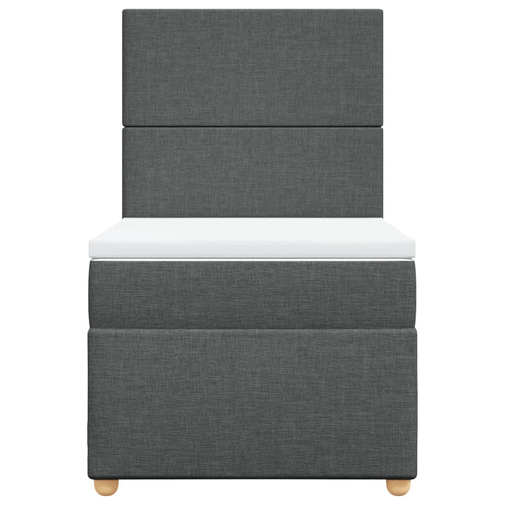 vidaXL Κρεβάτι Boxspring με Στρώμα Σκούρο Γκρι 80x200 εκ. Υφασμάτινο