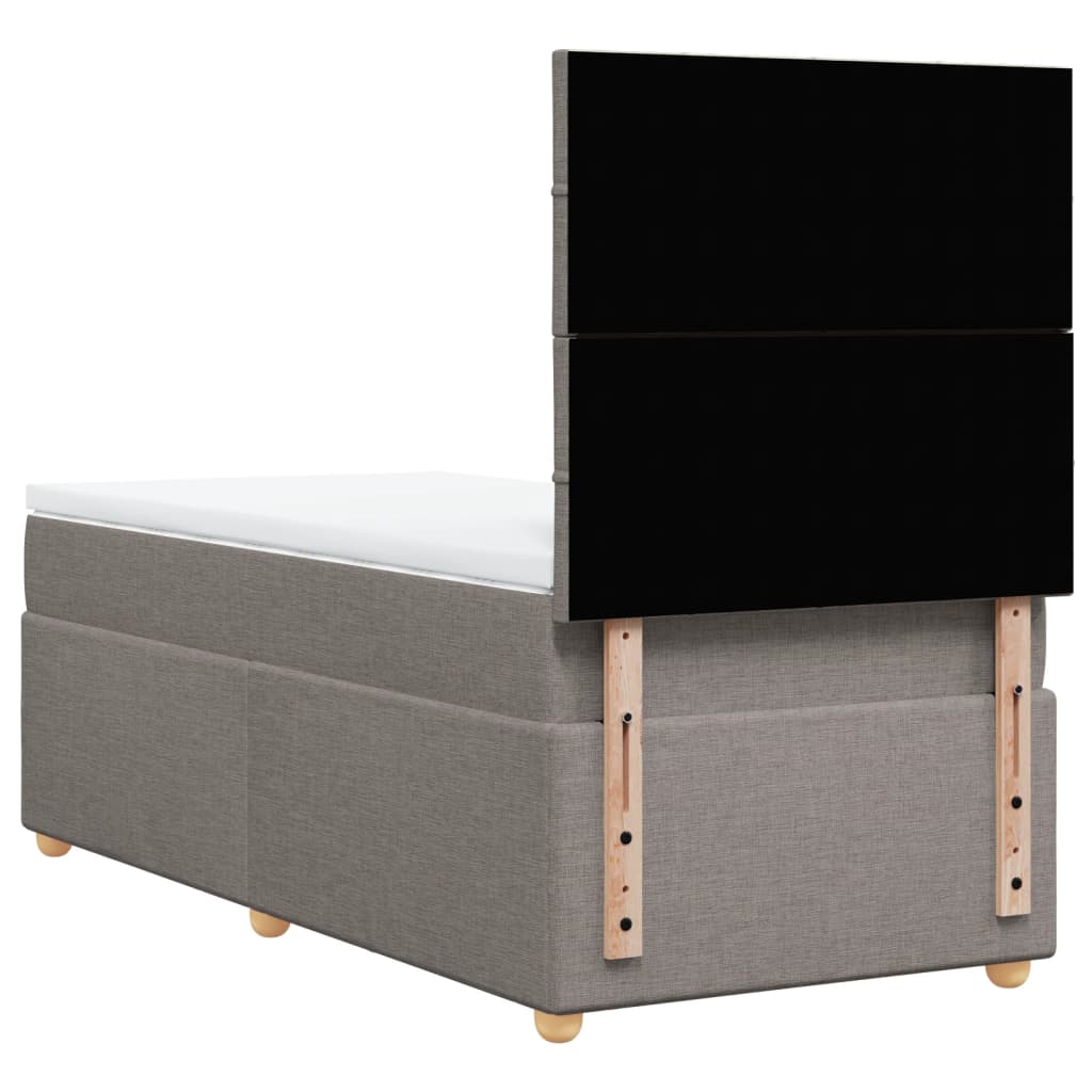 vidaXL Κρεβάτι Boxspring με Στρώμα Taupe 80x200 εκ. Υφασμάτινο