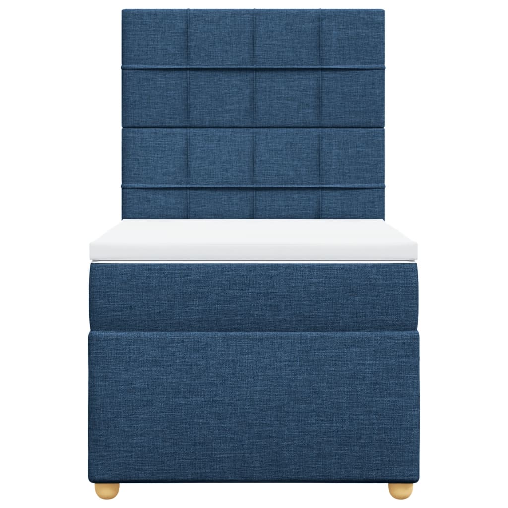 vidaXL Κρεβάτι Boxspring με Στρώμα Μπλε 80x200 εκ. Υφασμάτινο