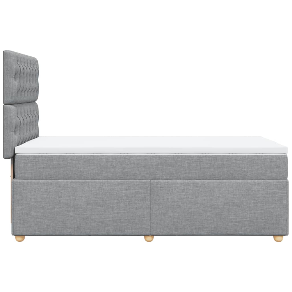 vidaXL Κρεβάτι Boxspring με Στρώμα Ανοιχτό Γκρι 80x200 εκ. Υφασμάτινο