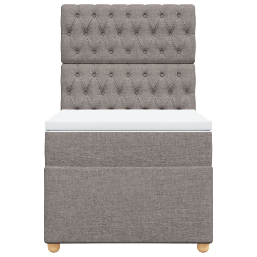vidaXL Κρεβάτι Boxspring με Στρώμα Taupe 80x200 εκ. Υφασμάτινο