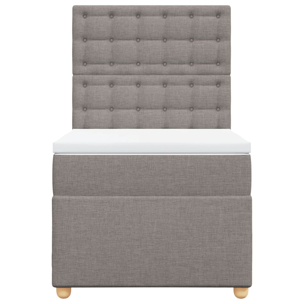 vidaXL Κρεβάτι Boxspring με Στρώμα Taupe 80x200 εκ. Υφασμάτινο