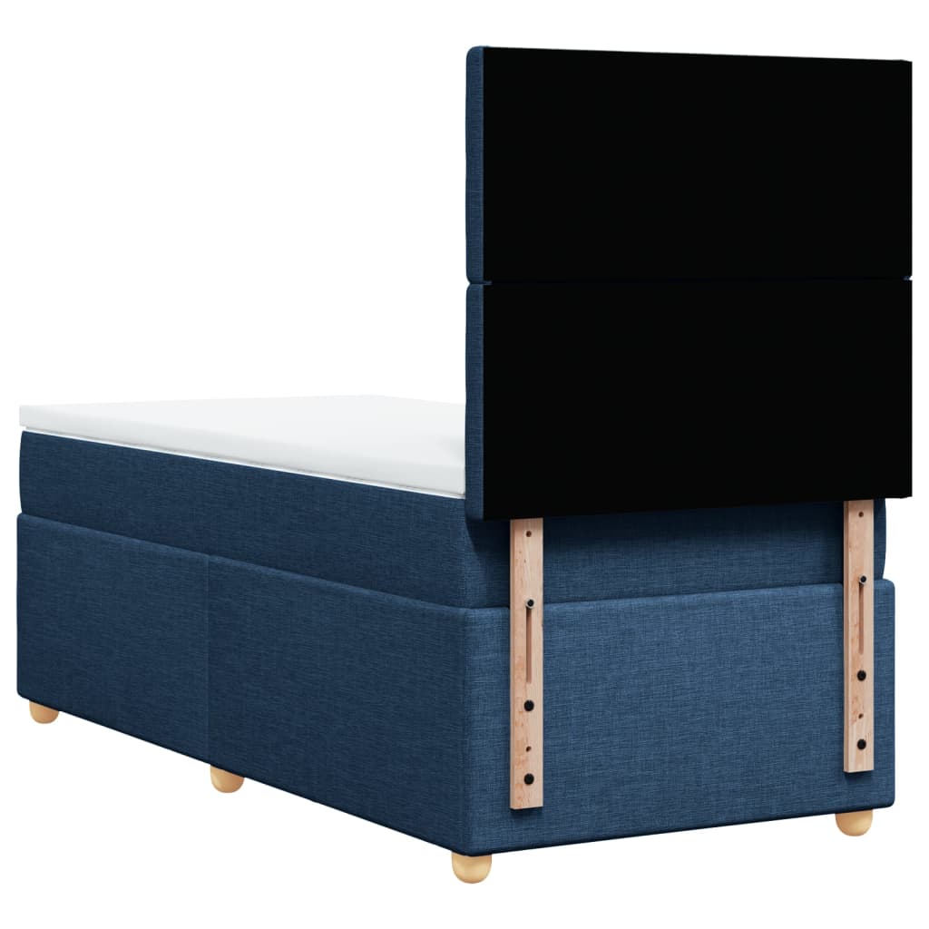 vidaXL Κρεβάτι Boxspring με Στρώμα Μπλε 80x200 εκ. Υφασμάτινο
