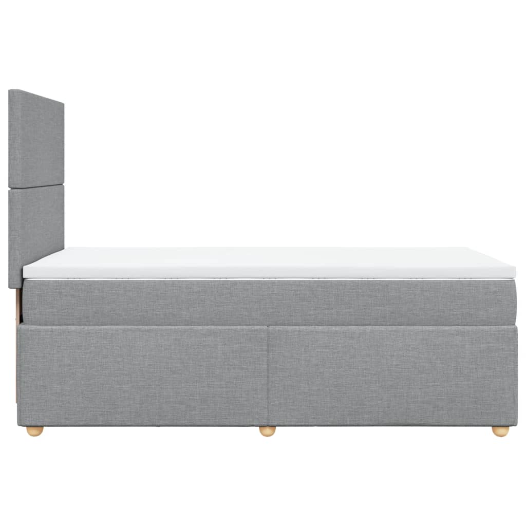 vidaXL Κρεβάτι Boxspring με Στρώμα Ανοιχτό Γκρι 90x190 εκ. Υφασμάτινο