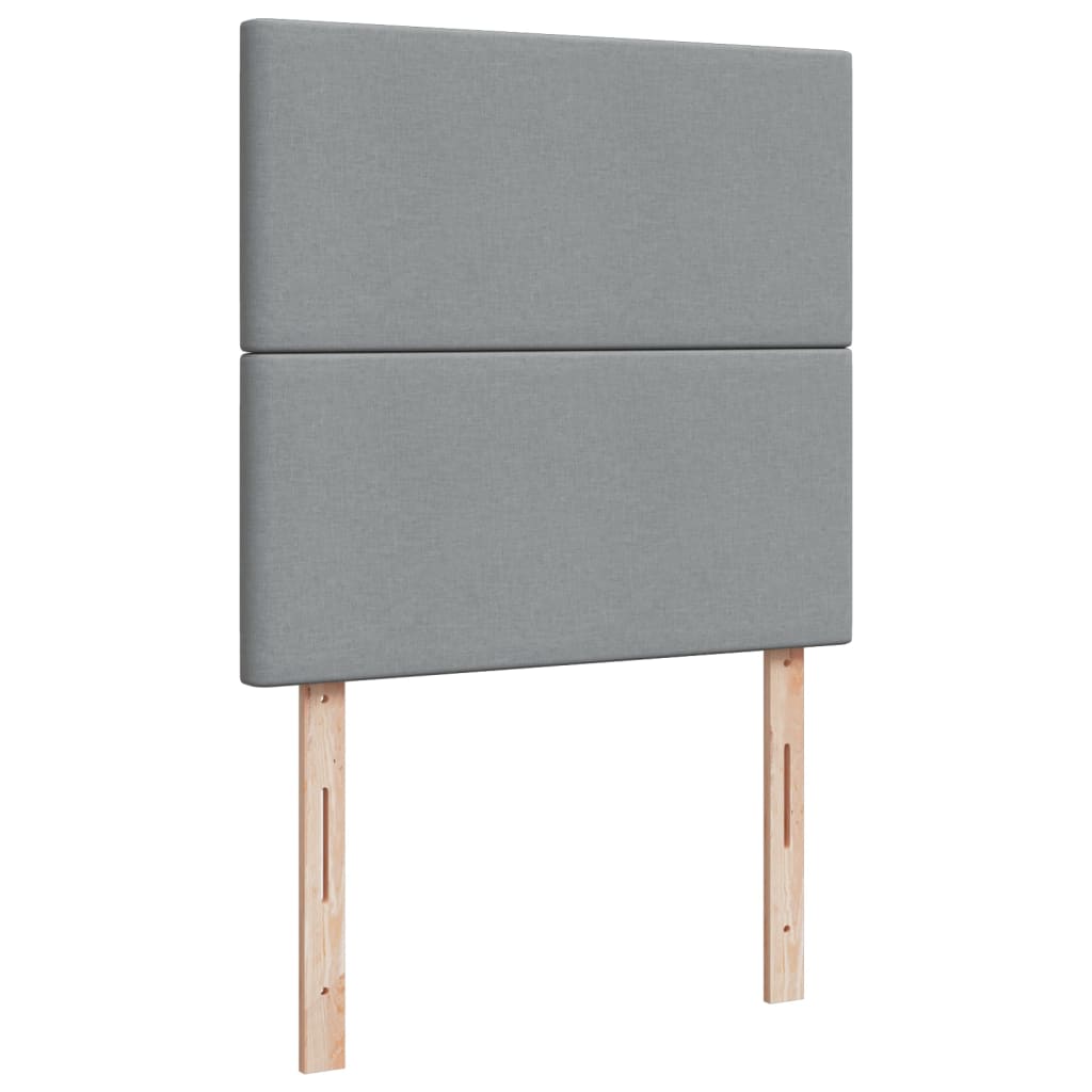 vidaXL Κρεβάτι Boxspring με Στρώμα Ανοιχτό Γκρι 90x190 εκ. Υφασμάτινο