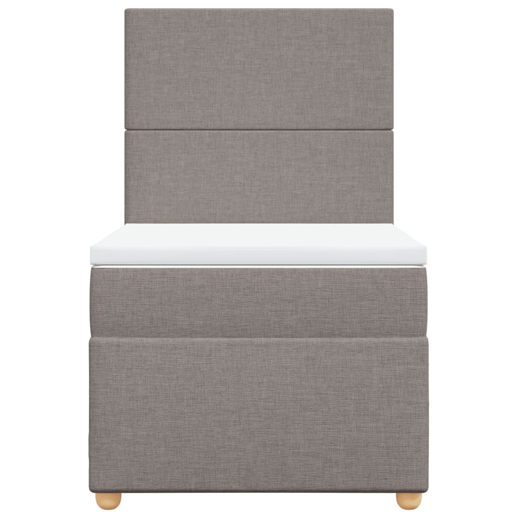 vidaXL Κρεβάτι Boxspring με Στρώμα Taupe 90x190 εκ.Υφασμάτινο