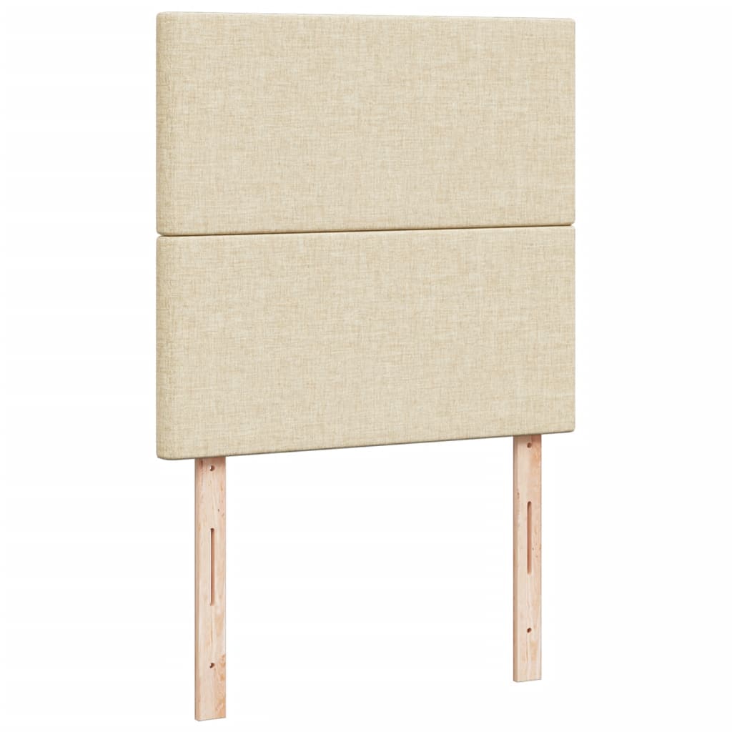 vidaXL Κρεβάτι Boxspring με Στρώμα Κρεμ 90x190 εκ.Υφασμάτινο