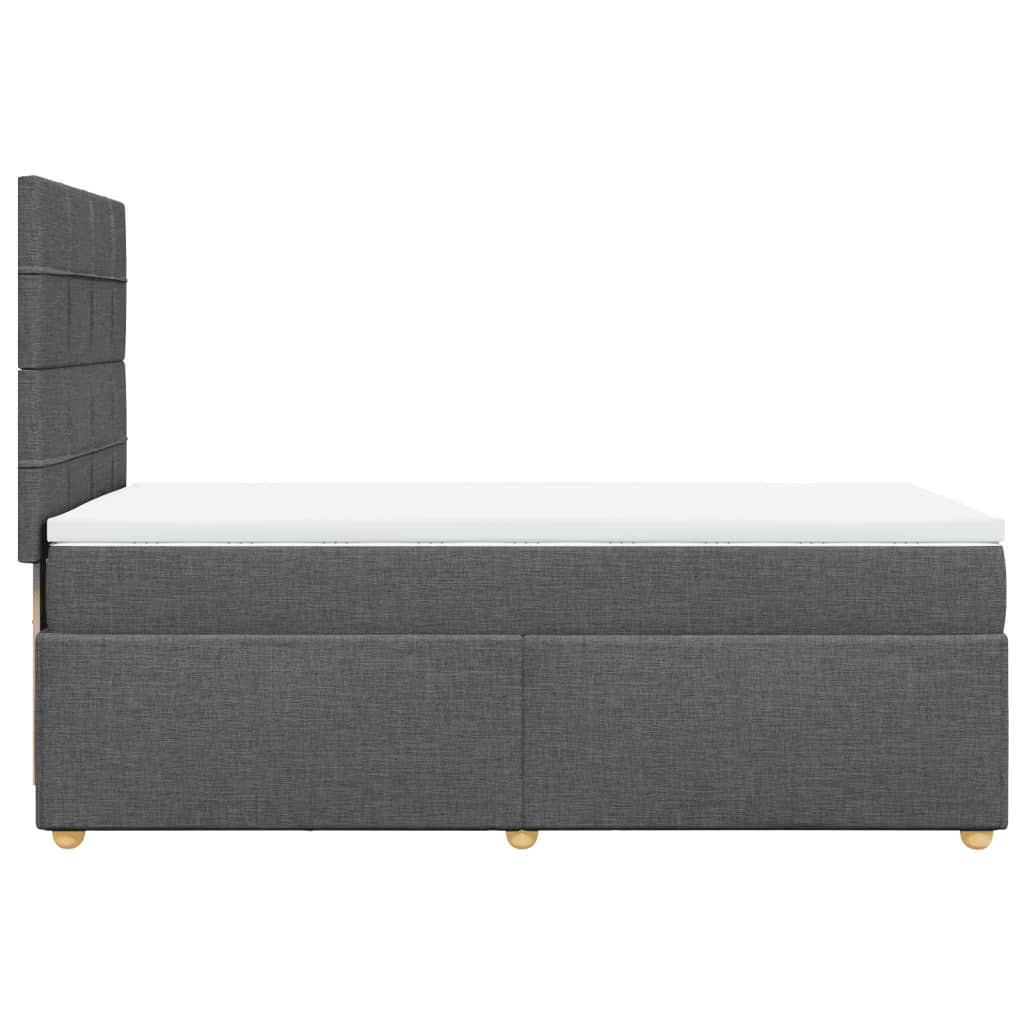 vidaXL Κρεβάτι Boxspring με Στρώμα Σκούρο Γκρι 90x190 εκ. Υφασμάτινο