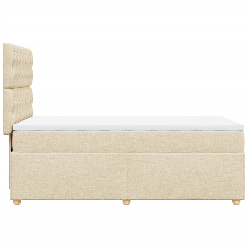 vidaXL Κρεβάτι Boxspring με Στρώμα Κρεμ 90x190 εκ.Υφασμάτινο