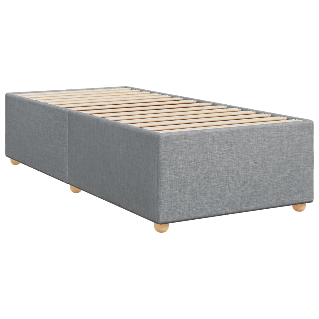 vidaXL Κρεβάτι Boxspring με Στρώμα Ανοιχτό Γκρι 90x190 εκ. Υφασμάτινο