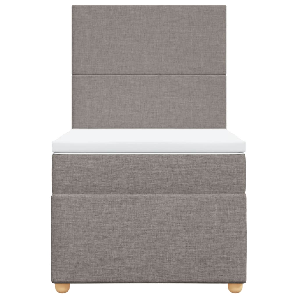 vidaXL Κρεβάτι Boxspring με Στρώμα Taupe 90x200 εκ. Υφασμάτινο