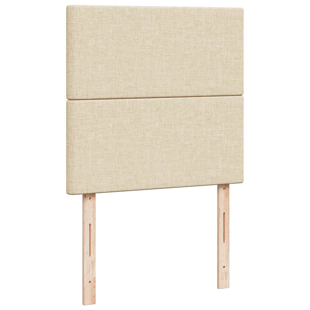 vidaXL Κρεβάτι Boxspring με Στρώμα Κρεμ 90x200 εκ.Υφασμάτινο