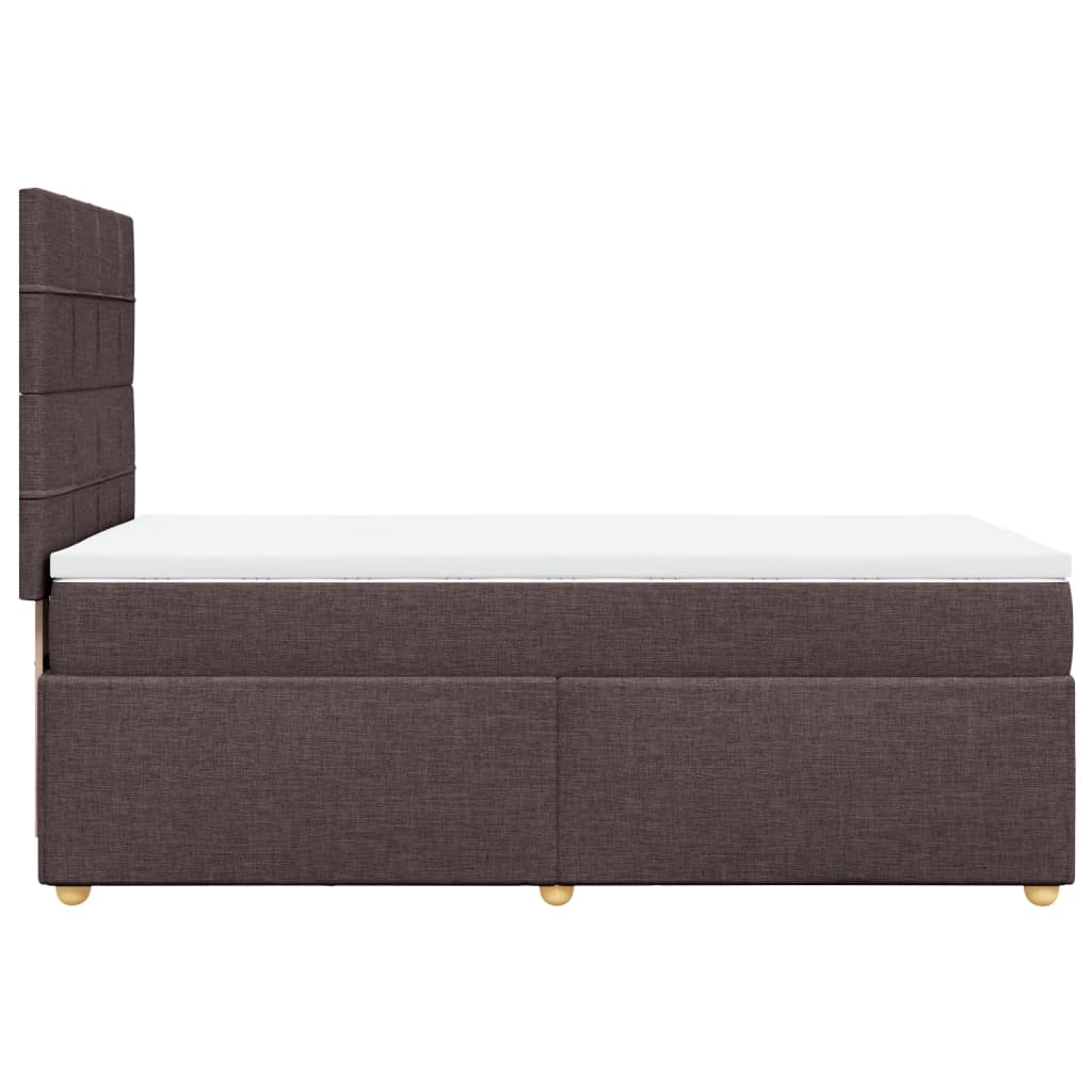 vidaXL Κρεβάτι Boxspring με Στρώμα Σκούρο Καφέ 90x200 εκ. Υφασμάτινο