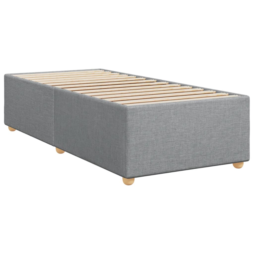 vidaXL Κρεβάτι Boxspring με Στρώμα Ανοιχτό Γκρι 90x200 εκ. Υφασμάτινο