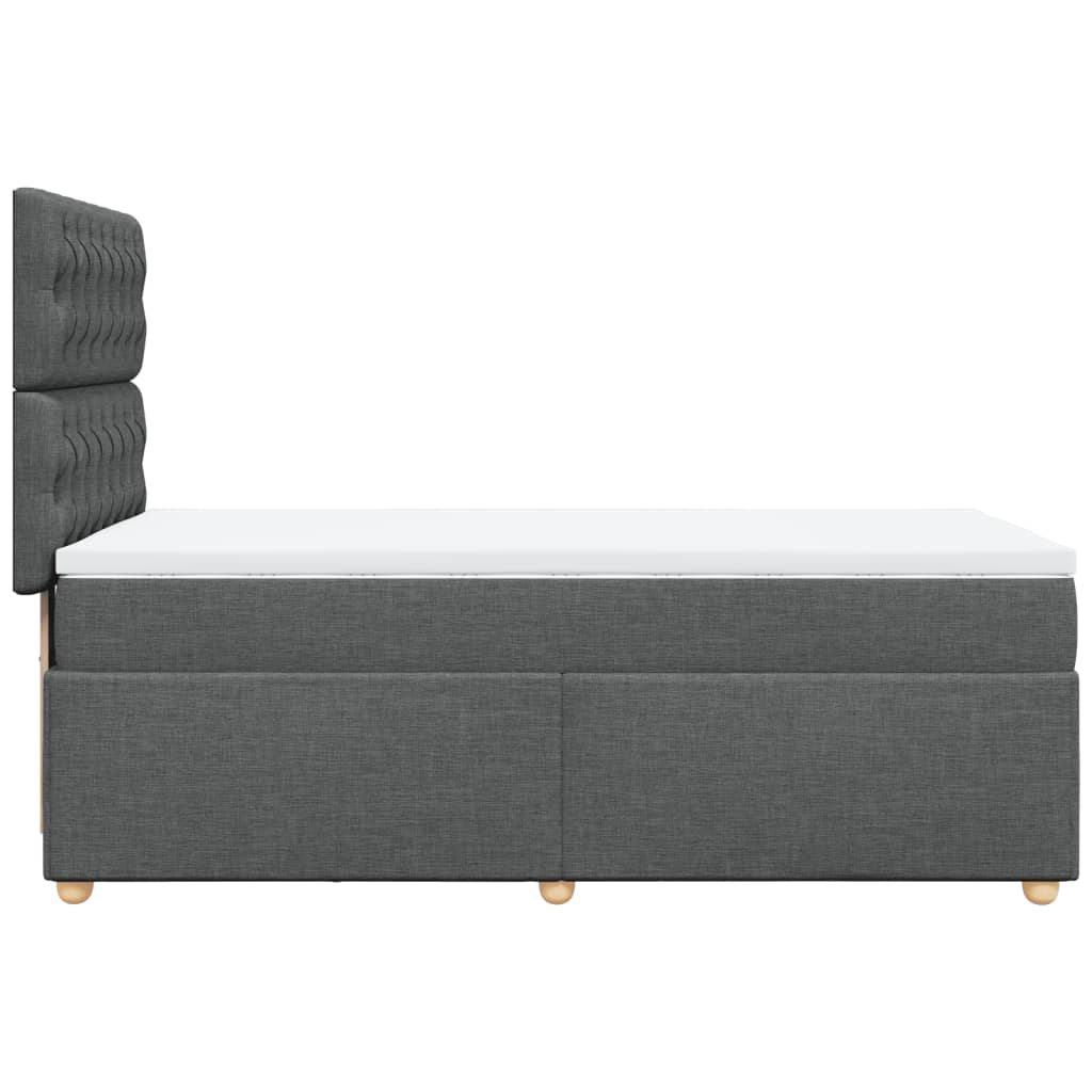vidaXL Κρεβάτι Boxspring με Στρώμα Σκούρο Γκρι 90x200 εκ. Υφασμάτινο