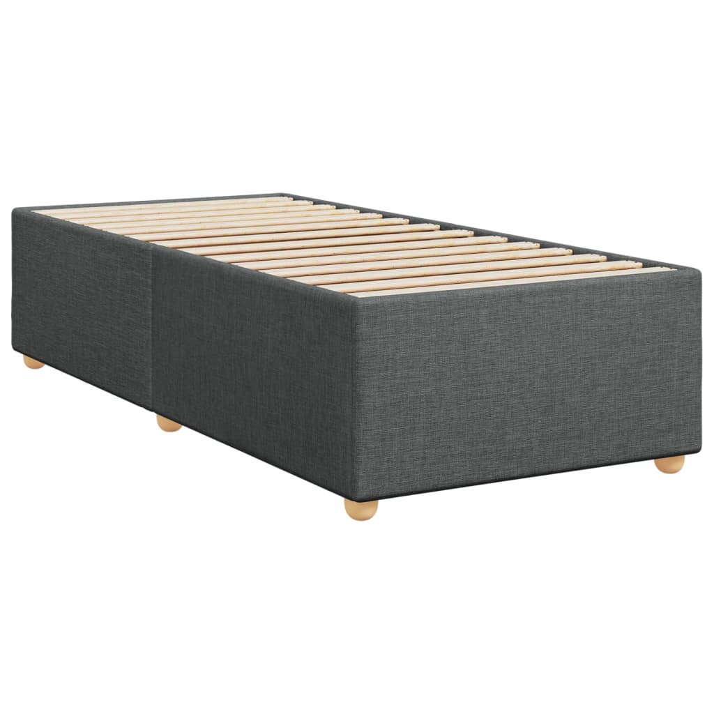 vidaXL Κρεβάτι Boxspring με Στρώμα Σκούρο Γκρι 90x200 εκ. Υφασμάτινο