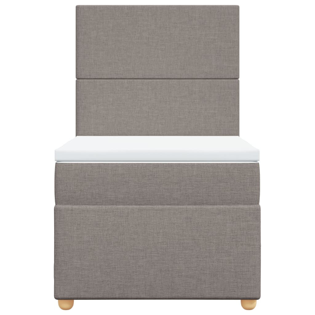 vidaXL Κρεβάτι Boxspring με Στρώμα Taupe 100 x 200 εκ. Υφασμάτινο