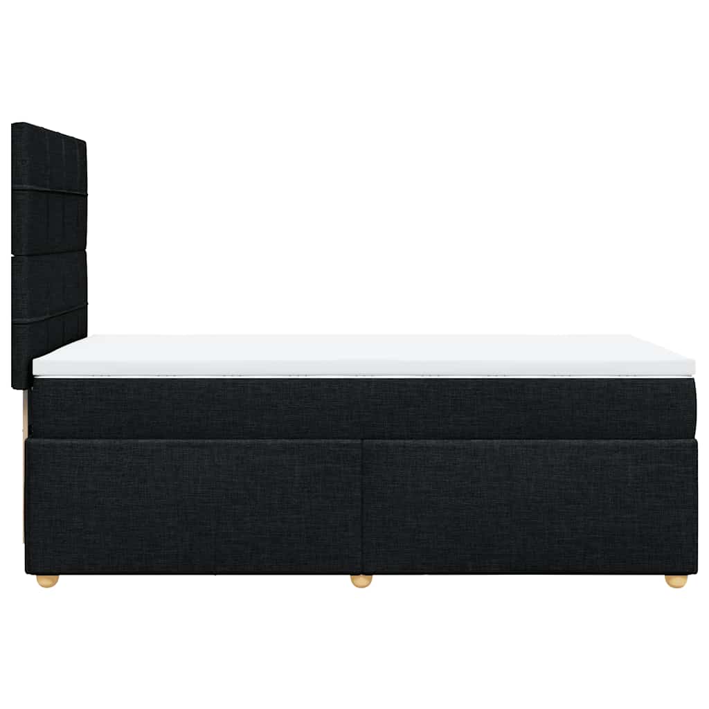 vidaXL Κρεβάτι Boxspring με Στρώμα Μαύρο 100 x 200 εκ. Υφασμάτινο