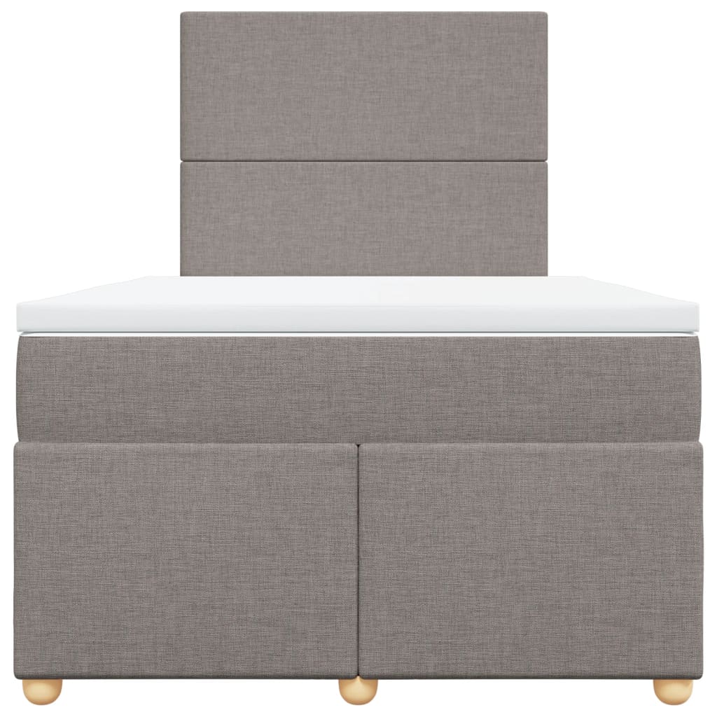 vidaXL Κρεβάτι Boxspring με Στρώμα Taupe 120x190 εκ. Υφασμάτινο