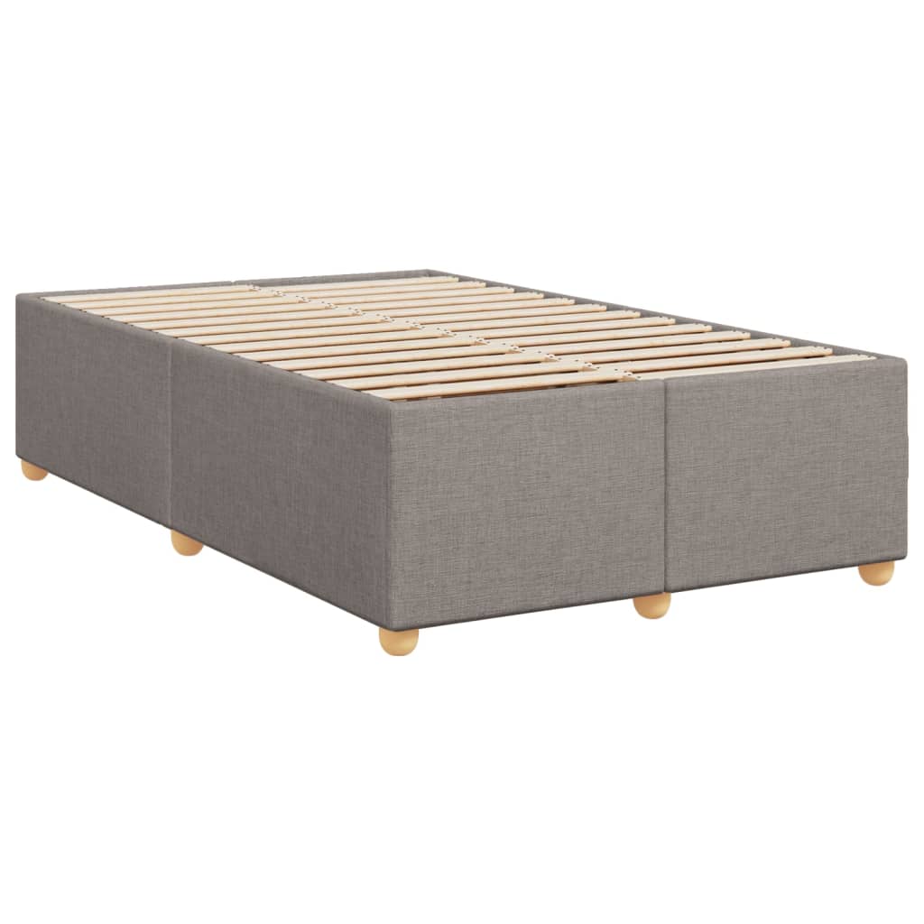 vidaXL Κρεβάτι Boxspring με Στρώμα Taupe 120x190 εκ. Υφασμάτινο