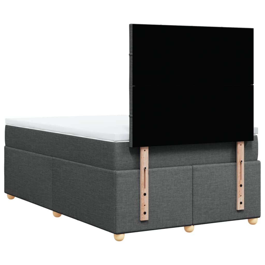 vidaXL Κρεβάτι Boxspring με Στρώμα Σκούρο Γκρι 120x190 εκ Υφασμάτινο