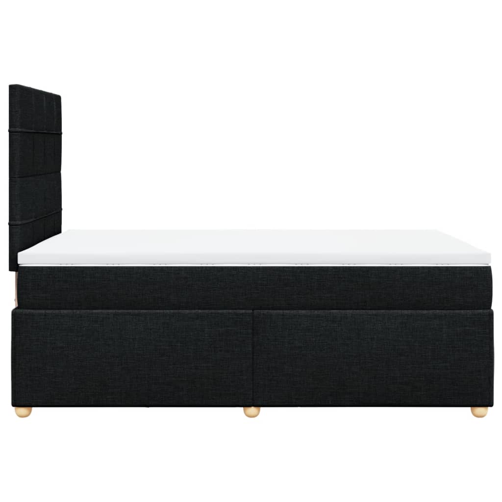 vidaXL Κρεβάτι Boxspring με Στρώμα Μαύρο 120x190 εκ. Υφασμάτινο