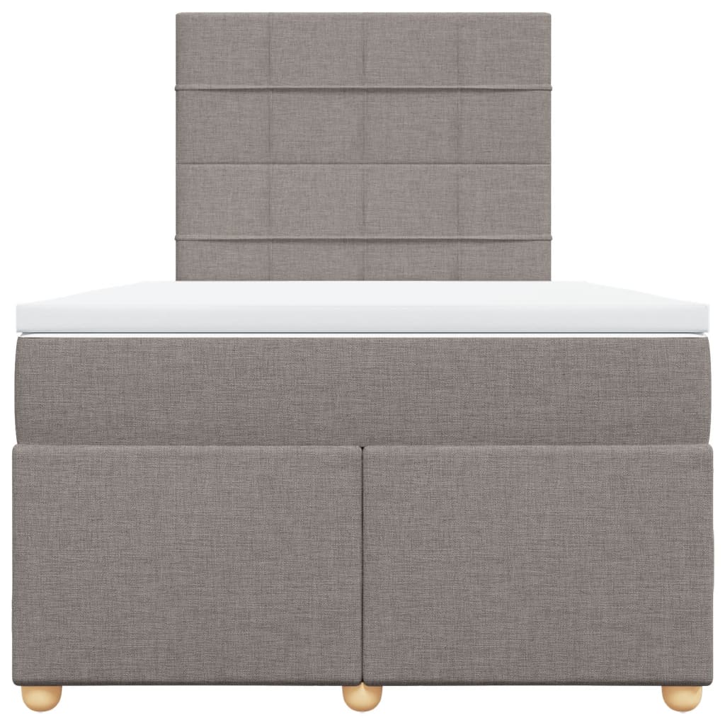 vidaXL Κρεβάτι Boxspring με Στρώμα Taupe 120x190 εκ. Υφασμάτινο