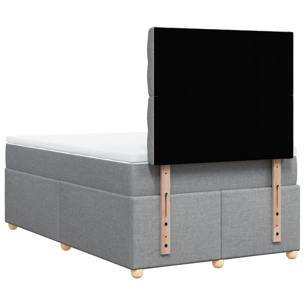 vidaXL Κρεβάτι Boxspring με Στρώμα Ανοιχτό Γκρι 120x190 εκ. Υφασμάτινο