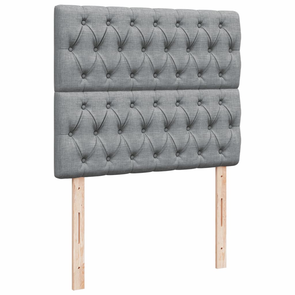 vidaXL Κρεβάτι Boxspring με Στρώμα Ανοιχτό Γκρι 120x190 εκ. Υφασμάτινο