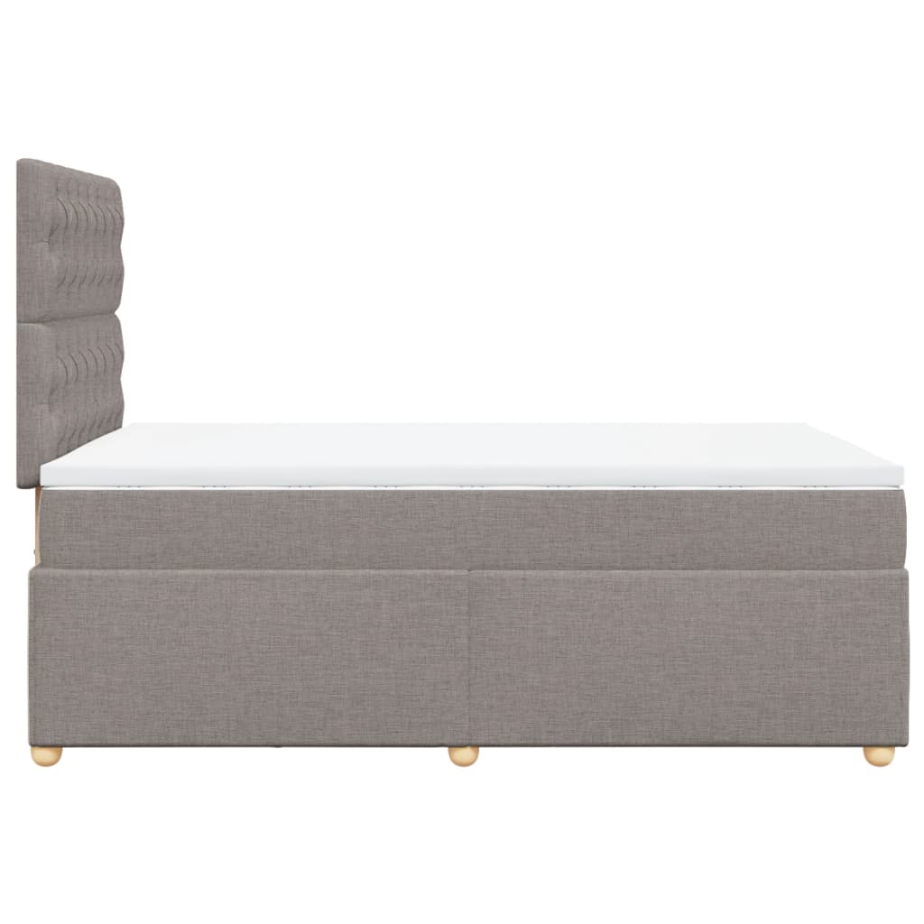 vidaXL Κρεβάτι Boxspring με Στρώμα Taupe 120x190 εκ. Υφασμάτινο