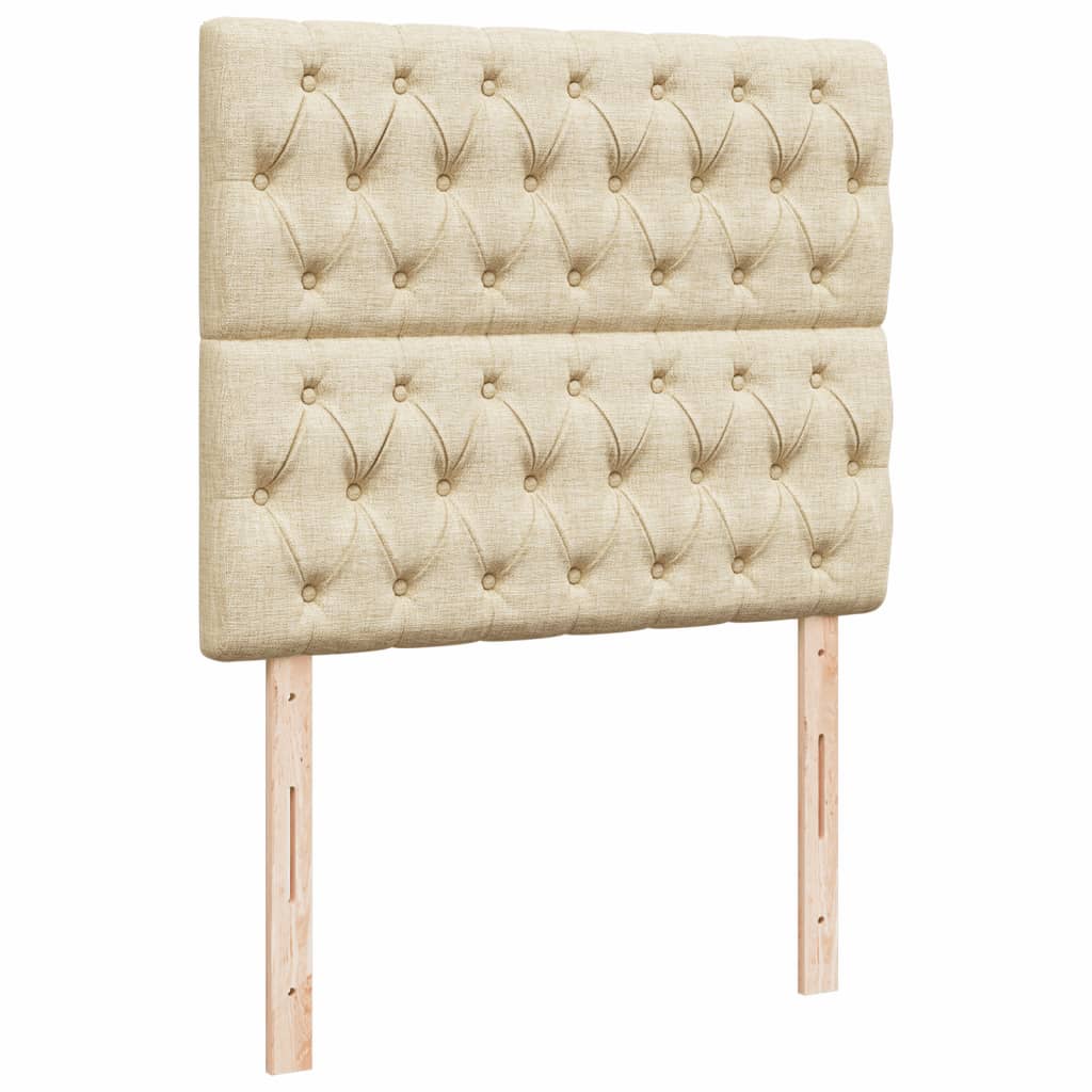 vidaXL Κρεβάτι Boxspring με Στρώμα Κρεμ 120x190 εκ. Υφασμάτινο