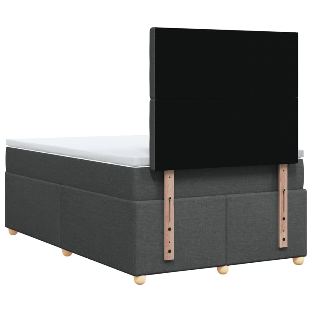 vidaXL Κρεβάτι Boxspring με Στρώμα Σκούρο Γκρι 120x190 εκ Υφασμάτινο