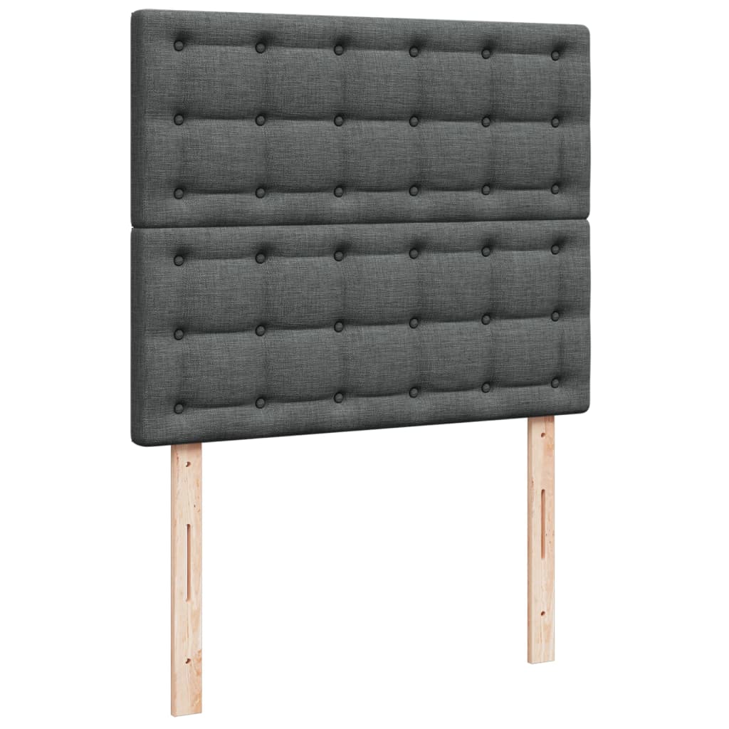 vidaXL Κρεβάτι Boxspring με Στρώμα Σκούρο Γκρι 120x190 εκ Υφασμάτινο