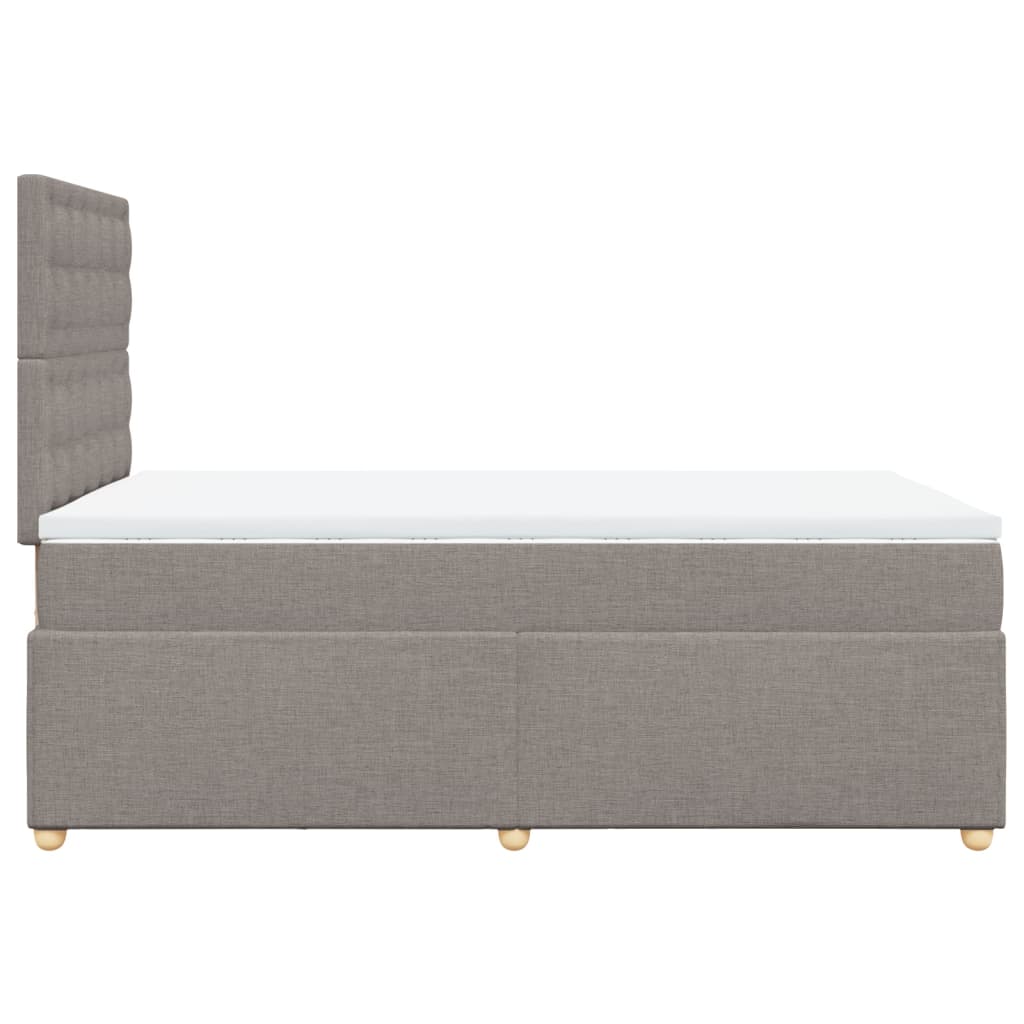 vidaXL Κρεβάτι Boxspring με Στρώμα Taupe 120x190 εκ. Υφασμάτινο