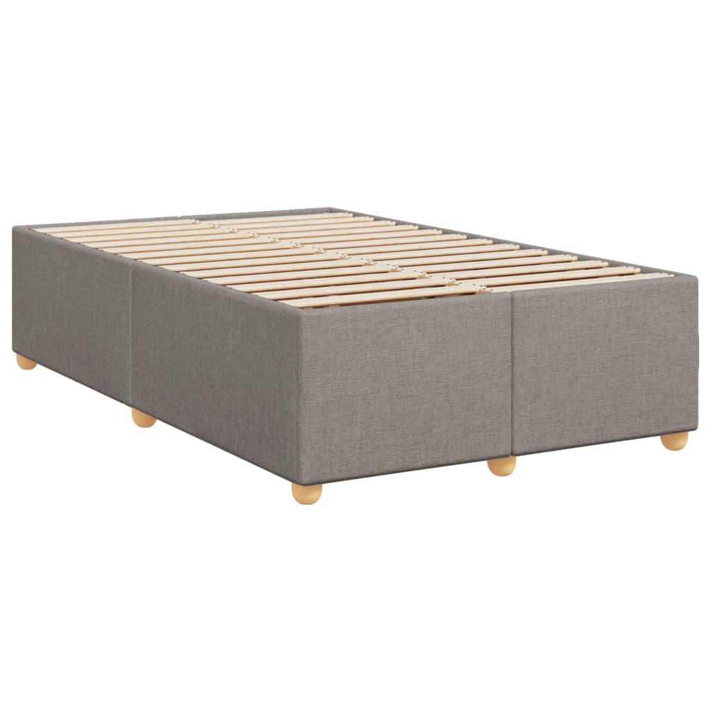 vidaXL Κρεβάτι Boxspring με Στρώμα Taupe 120x190 εκ. Υφασμάτινο